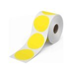 ETIQUETAS DE TRANSFERENCIA TÉRMICA DE 4CM CIRCULAR AMARILLO. 600 UNIDADES - Imagen 2